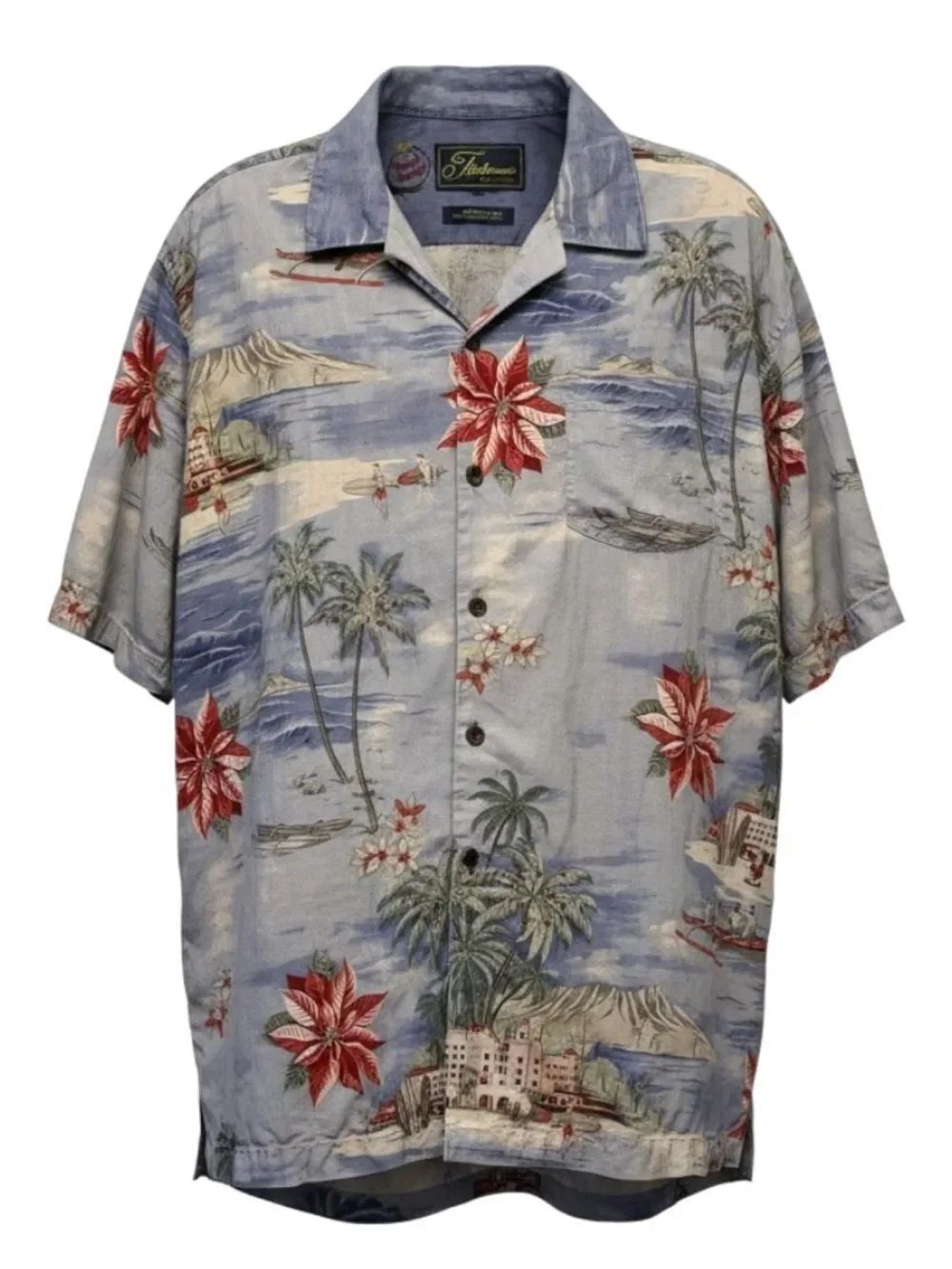 Tommy Bahama Silk Christmas Holiday Season’s Greetings Hawaiian Aloha Shirt
